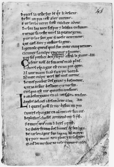 The Song of Roland (Fol.43) by French School
